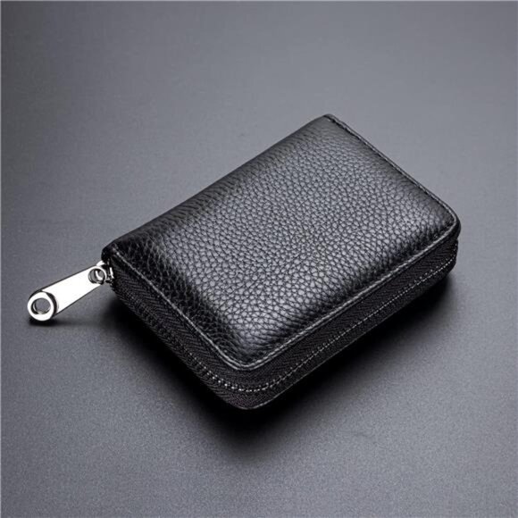 Leather Card Holder Wallet RFID Blocking Secure Card Case ID Case Organizer - Picture 6 of 8